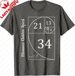 Funny Fibonacci Gold Spiral Nerd Math Teacher Gift Golden Ratio T-Shirt Mathematics Geometry Graphic Tee Casual Science Top