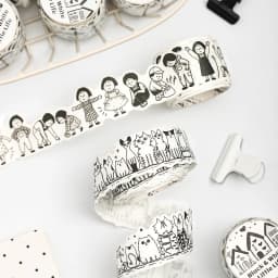 Journal GO 3cmx2m Kawaii Black and White Cute Life Sticker Washi Tape DIY Scrapbook Journal Diary Album Stationery Masking Tape