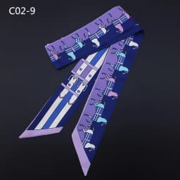 Elegant Printed Pony Design Simulated Silk Scarf Womens Shawl Multi Purpose Binding Ribbon Decoration Wholesale  Accessory