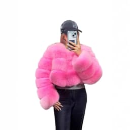 Women Faux Fox Fur Coat Solid Short Jacket V Neck Solid Long Sleeve Thick Warm Fur Office Lady Elegant Casual 2026 Autumn Winter