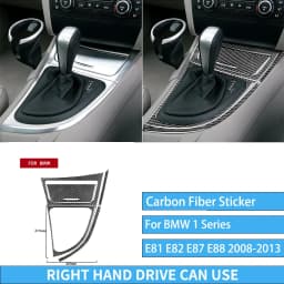 For BMW E81 E82 E87 E88 1 Series Interior Accessories 2008-2013 Gear Shift Knob Dashboard AC Outlet Carbon Fiber Cover Stickers