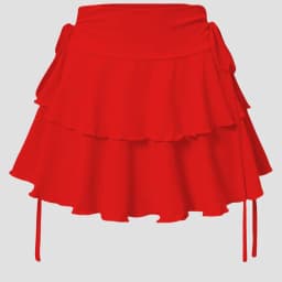 2025 New Women's A-line MiNi Half Length Skirt Fashionable Elegant Versatile Sexy Ruffle Edge Fake Drawstring Ultra Short Skirt