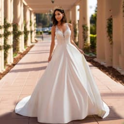 SoDigne Boho Satin A-line Wedding Dresses 2023 Sexy V Nack Lace Blackless Bride Dress Customized Sleeveless Bridal Gowns