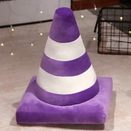 Roadblock Cushion Stuffed Soft Lifelike Plush Traffic Cone Road Construction Cone Pillow Kids Toys Home Decoration