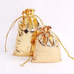 50pcs/lot Gold and Silver Cloth Bags with Drawstring Openings Jewelry Packaging Bags Drawstring Gifts Wedding Candy Bags