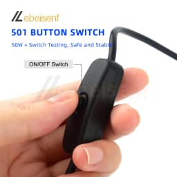 5V 2A USB Inline On Off Button Switch Cable Male to Female USB Cord for LED Strip Desk Lamp USB Powered Small Electronic Devices