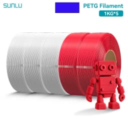 SUNLU 5KG PLA/PETG/ High Speed Matte PETG Filament 1.75mm 1KG Without Tray 3D Printer Filament for 3D Printer,Refll Filament