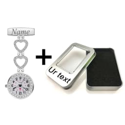 Personalized Customized Engraved With Your Name Doctor Clock Pin Brooch Zircon Crystal Strass Healthcare Heart Fob Nurse Watch