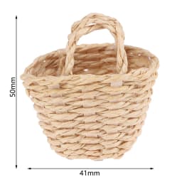 1/12 Dollhouse Woven Bread Basket Shopping Basket Straw Handbags Dollhouse Weaving Beach Bag For Dolls Miniature Decoration