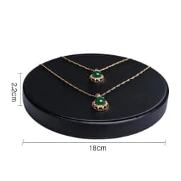 Black PU Leather Jewelry Display Riser Window Counter Top Presentation Board Organizer Showcase Collectible Necklace Holder Base