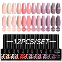 LILYCUTE 12PCs 7ml Nude Brown Red Nail Gel Polish Set Semi Permanent UV Gel For Nail Art Manicure Soak Off Gel Nail Polish Kit