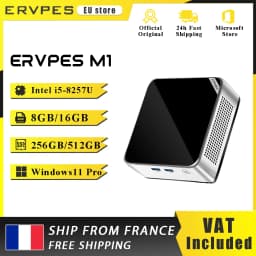 ERVPES M1 NEW Mini PC Intel I5-8257U Windows 11 Pro 4-Core 8-thread 8GB + 256GB / 16GB + 512GB WiFi 6 Mini Computer PC