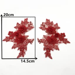 3D 1 Pair For Sale Craft Supplies Trim Wedding Dress Decoration Sewing On Lace Embroidered Fabric Needlework Applique