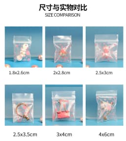 Color Zipper Bag Small Pink Pig Multi Sizes Clear Self Sealing Zip Lock Bags Gift Jewelry Mini Pouches Plastic Packaging Pouch