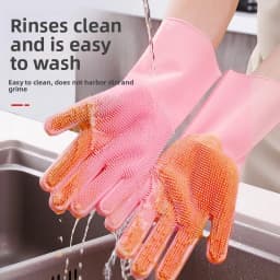 Silicone Dishwashing Gloves, Magic Gloves, Durable, Wear-Resistant, Waterproof Rubber Gloves for Special Use