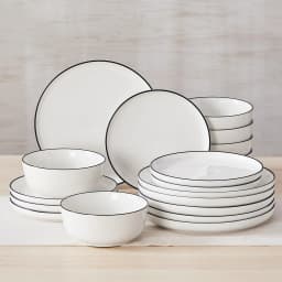 MALACASA 12/16/18/24 PCS Porcelain Plates Dinnerware Sets Ceramic Plates Set with 4/6 PCS Dinner Plate/Dessert/Cereal Bowl/Soup