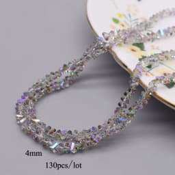 4mm 130pcs High Quality Triangle Crystal Glass Beads Shiny Color Loose Beads For Jewelry Making DIY Earring Necklace