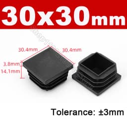 Black Square Pipe Tube Cap Plastic Tubing End Cover Glide Insert Blanking End Plugs Bung 10/13/15/16/18/19/20//22/23/25/28-200mm