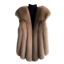 Fox fur vest women's medium and long 2024 new fashion fur vest thick coat real fur for winter