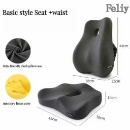 Memory Foam Waist Cushion Massage Back Orthopedic Pillow Lumbar Office Chair Cushion Car Seat Support Pad Buttock Coccyx Pillows