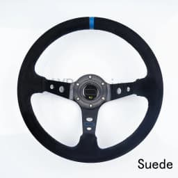 Universal 350mm 14 Inch Suede/PVC Auto Racing Steering Wheels Deep Corn Drifting Sport Steering Wheel