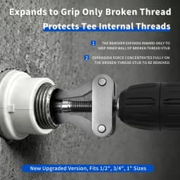 1/2″ 3/4″ 1″ Inch Internal Pipe Wrench Puller Faucet Angle Valve Broken Wire Extractor For PPR PVC Plastic MPP With Hex Shank
