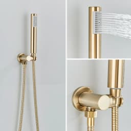 Brushed Gold Handshower Head ABS Plastic Handheld Shower Head 150cm Stainless Steel Shower Hose Wall Mounted Faucet Accessory