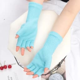 7 Colors Long Gloves Fingerless Knitted Gloves for Men Women Warm Stretch Elastic Winter Outdoor Mitten Cycling Accessories