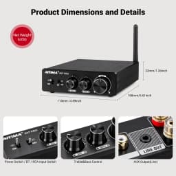 AIYIMA A07 PRO Bluetooth Amplifier TPA3255 QCC304X Stereo 2.0 Channel 300Wx2 Power Digital Amplifier RCA APT-X Home Sound AMP