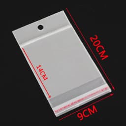 50/100pcs Clear Self Adhesive Seal Plastic Bag with Hang Hole Resealable OPP Bag for Gift Packing Jewelry Retail Display Package