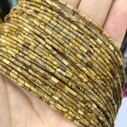 Natural Stone Beads 2x4mm Hematite Agate Jasper Crystal Cylinder Tube Loose Spacer Bead for Jewelry Making Diy Bracelet Necklace