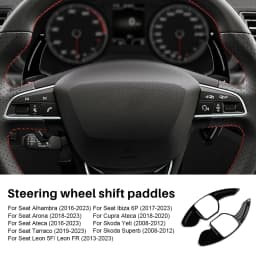 Shift Paddle For SEAT Leon ST 5F FR Cupra Ateca Ibiza 6P Arona Tarraco Carbon Fiber Car Steering Wheel Extension Shifter Sticker