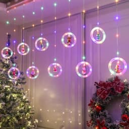 LED Christmas String Lights Room Garland Curtain Lamp USB Plug Star Santa Claus Decoration Lights for Bedroom Living Room Window