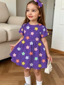 Cute Polka Dot Bow 3D Print Dress for Girls Casual Short Sleeve Dress Comfortable Girls Clothes Summer Tops Children's Clothing