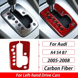 For Audi A4 S4 B7 2005-2008 Car Accessories Real Carbon Fiber Gear Shift Panel Set Cover Trim Interior Sticker Modification