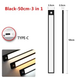 LED Motion Sensor Light Under Counter Lighting Wireless USB Rechargeable Kitchen Night Lights Magnetic 3-Colors Bedroom Lighting