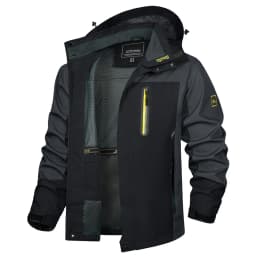 TACVASEN Waterproof Lightweight Jacket Mens Mesh Lined Outdoor Jacket Windproof Fishing Hiking Jacket Rain Coat Male Windbreaker
