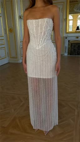 ZHUISHU Customized 2025 Ivory Shiny Sequins Strapless Wedding Dress Column Beaded Lace-Up Formal Evening Dress Vestidos De Novia