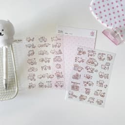 WAKAWAKA Kawaii Diary Stickers 3 Style Options 2 Sheets Washi Paper Special Oil Print Kiss Cut for Journal Scrapbooking Planner