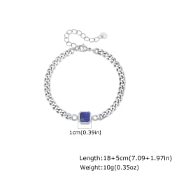 Vnox 5/7mm Width Adjustable Chain Bracelet for Men, Stainless Steel Acrylic Six-Sided Polished Jewelry Gift for Husband Son Him