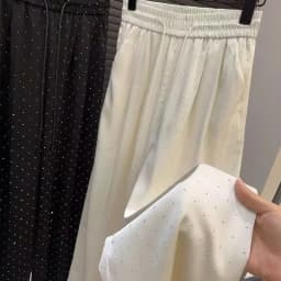 Black Satin Beading Solid Women Pants Spring Wide Leg Korean Fashion Pantalones De Mujer Elastic High Waist Trousers Sweatpants
