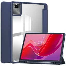 Tablet Case for Lenovo Xiaoxin Pad 2024 Tab M11 11 Inch Trifold Pencil Holder Acrylic Back Flip Stand Kickstand Shockproof Cover