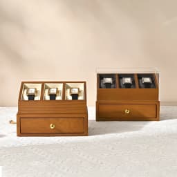 WoodTen 3 Grids Wood Watch Box Double-layer Watch Jewelry Organizer Wrist Watch Storage Box Dust-proof Cover Jewelry Watches Box
