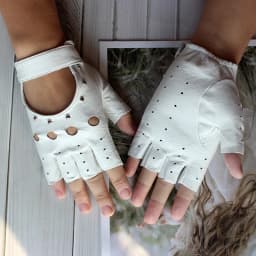 Women's Leather Half Finger Gloves Thin Single Layer Breathable for Spring Summer Outdoor Riding And Driving