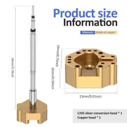 Joystick Soldering Iron Tip with Adapter Multi-Hole Chrome-Plated Copper Tip, Excellent Heat Conduction, Precise Alignment