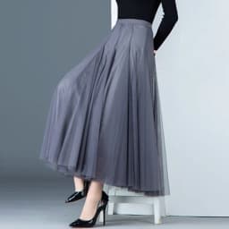 Spring Autumn Summer Holiday Beach Women Long Midi Skirt Fashion Ladies Elastic High Waist Tulle Mesh Pleated Tutu Skirt