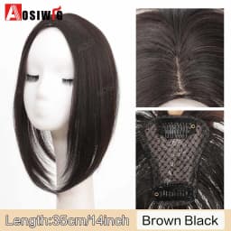 Long Straight Topper Hair Piece With Bangs Invisible Seamless Clip Overhead Toupee Invisible Replacement block Cover White Hair
