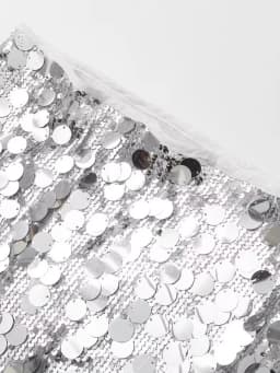 Women's Chic Sequined Solid High Waist Mini Skirt with Side Zipper Vintage Fashion Female Lady Skirts