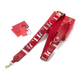 CH Wide Shoulder Bag Strap Set With Monogram Print Leather Accents And Heavy Duty Metal Hardware For Daily Use