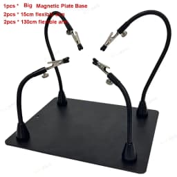 TOOKKSS Magnetic PCB Board Fixed Clip Flexible Arm Soldering Third Hand 4 Flexible Arms Glass Soldering Iron Holder Repair Tools